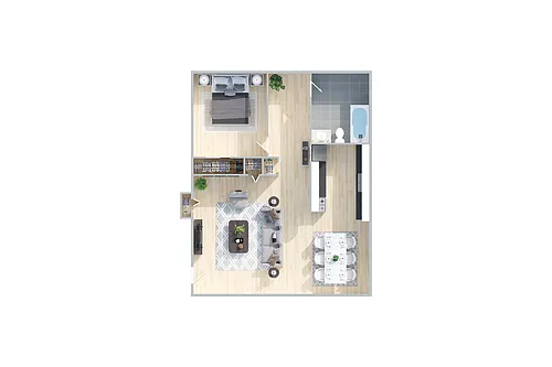 Floor plan 1x1B