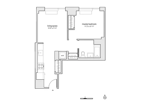 Floor plan 1 Bed/1 Bath-A5-K12K22-25