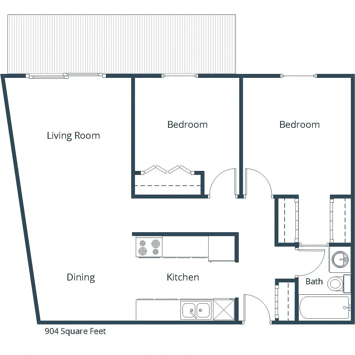 Floor plan Two Bedroom 21A