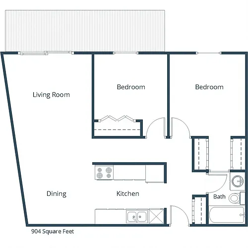 Floor plan Two Bedroom 21A