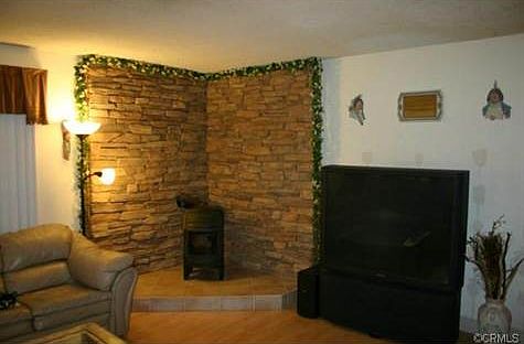 Jotul wood-burning stove in the family room