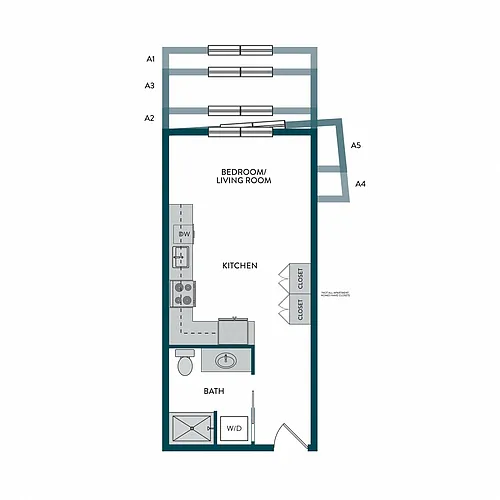 Floor plan Studio F