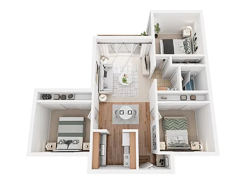 Floor plan 3 Bedroom 1 Bath