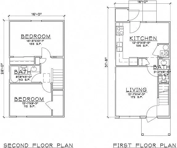 Floor plan 2 Bedroom Unit