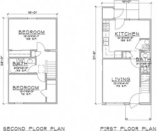 Floor plan 2 Bedroom Unit