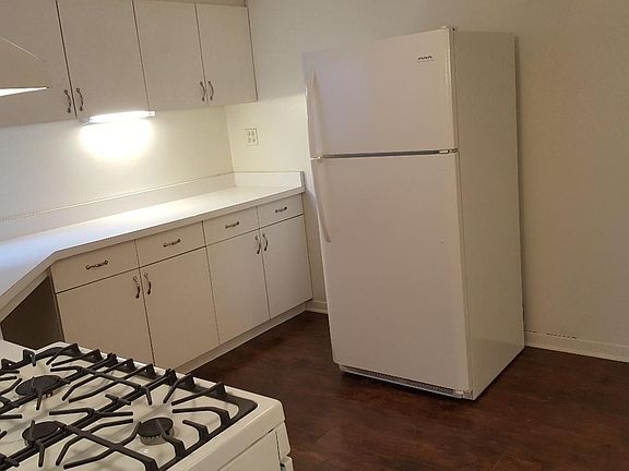 Kitchen, brand NEW gas stove and fridge! there's a dishwashe