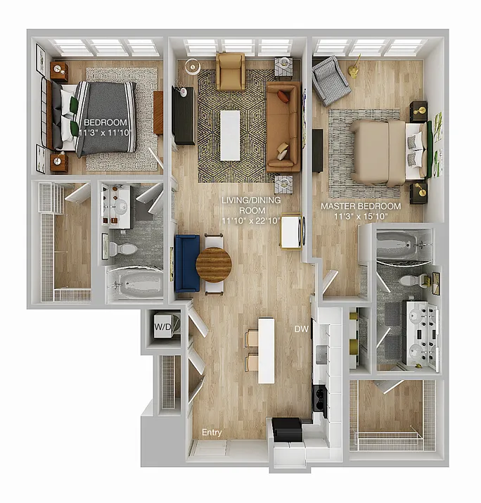 Floor plan Two Bedroom