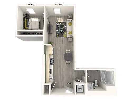 Floor plan AM1-FinishI-699sf