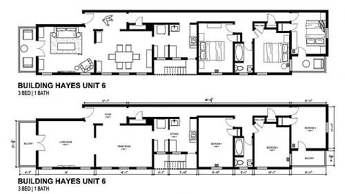 Floor plan 3 Bed - 1 Bath