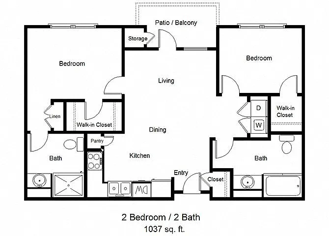 Floor plan Two Bedroom D