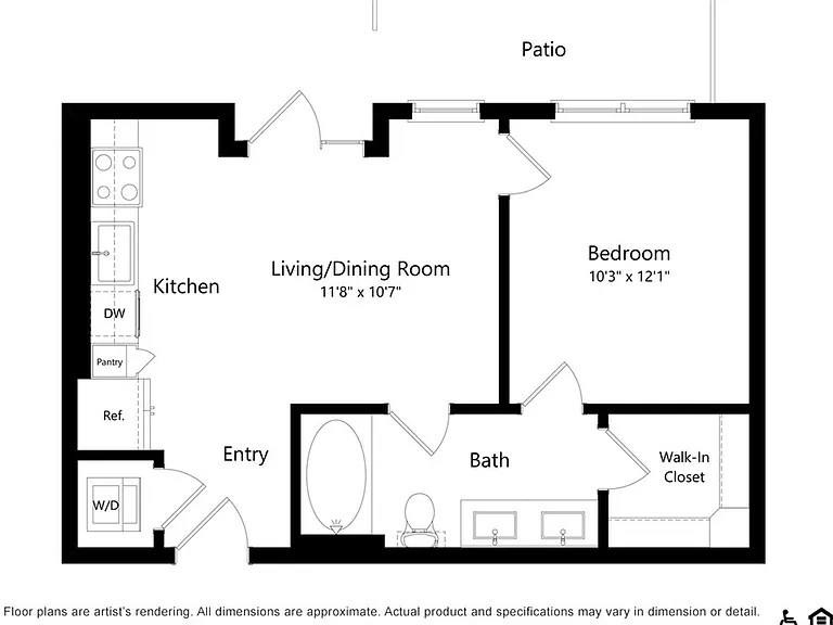 F1 | 1x1 | 542 sq ft F1 | 1x1 | 542 sq ft