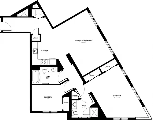 Floor plan 2 Bedroom 2B3