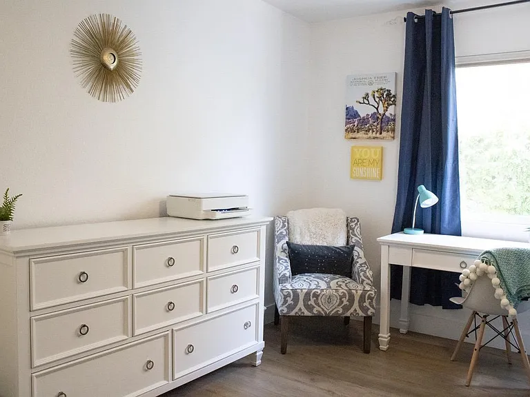 Bunk room Dresser, desk, printer