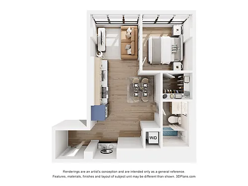 Floor plan H2 - 1 Bedroom