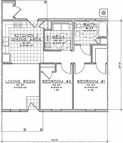 Floor plan 2 Bedroom Unit