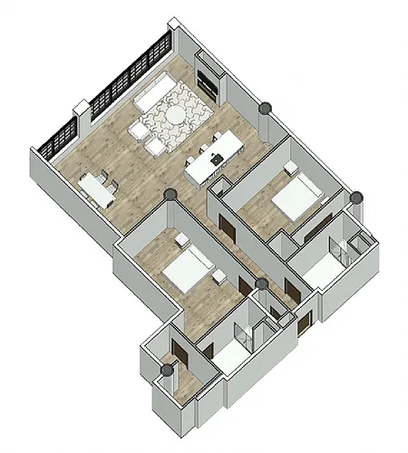 Floor plan 2 Bedrooms 2 Baths Floor Plan Type 5