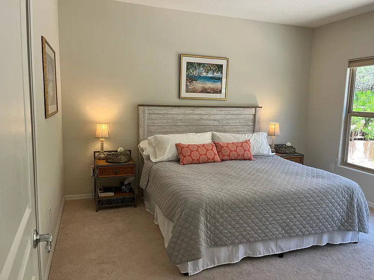 King size bed in main bedroom