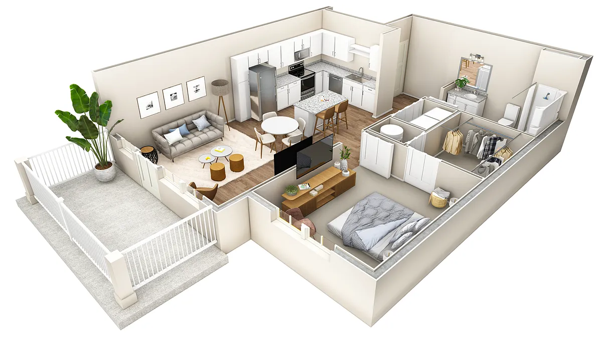 Floor plan 1 BR Haven Summit