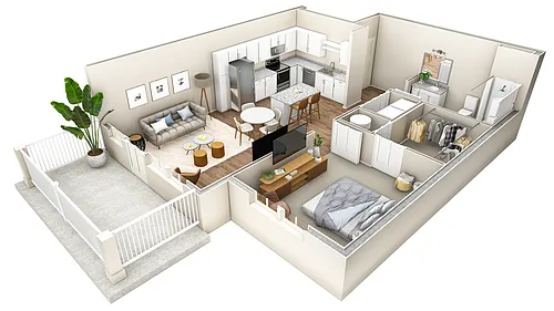 Floor plan 1 BR Haven Summit