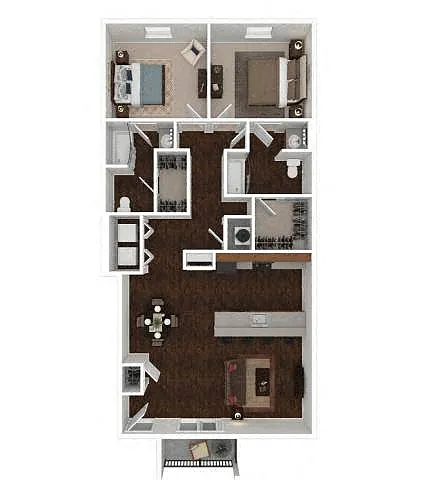 Floor plan 2 Bedroom 2 Bath