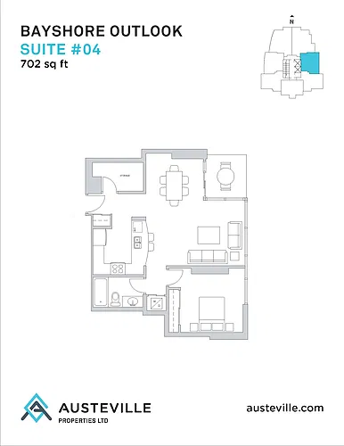 Floor plan 1 Bedroom - city & water view