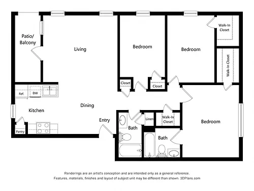 Floor plan Three Bedroom