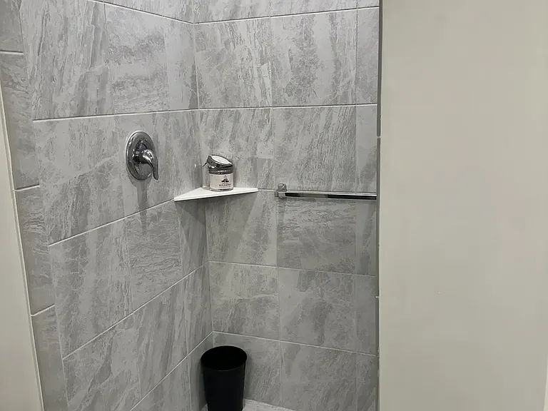 Walk-in shower in the master bathroom