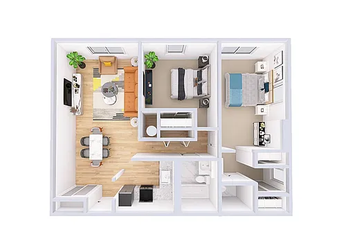 Floor plan 2 Bedroom, 2 Bath