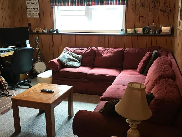 Downstairs family-room, front of house.