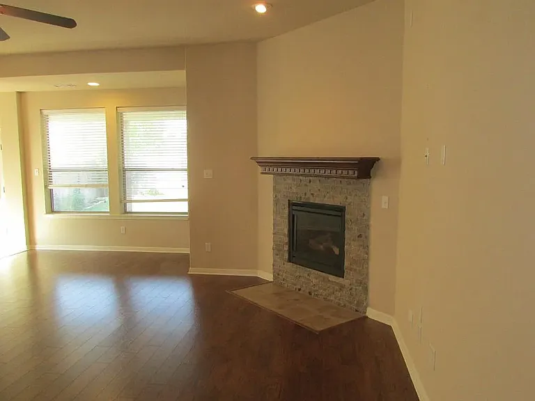 living room with gas fireplace