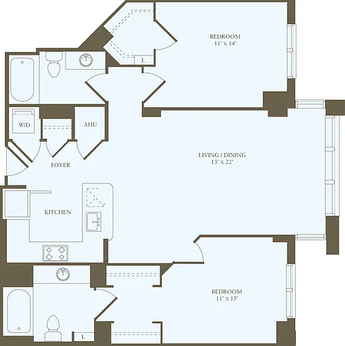 Floor plan 2 Bedrooms P