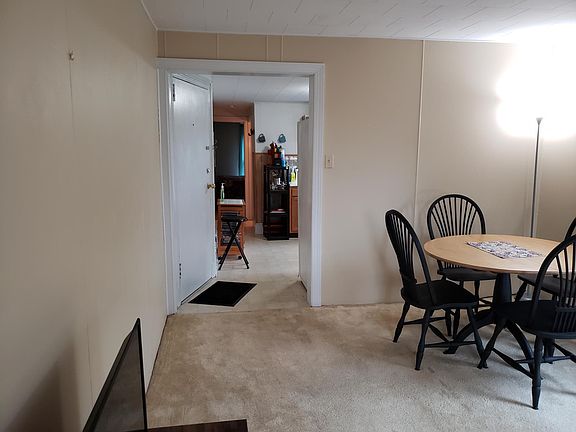dining table, view into kitchen