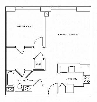 Floor plan One Bedroom - 50 WB