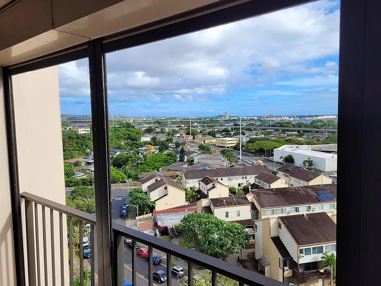 Balcony view and electric blind