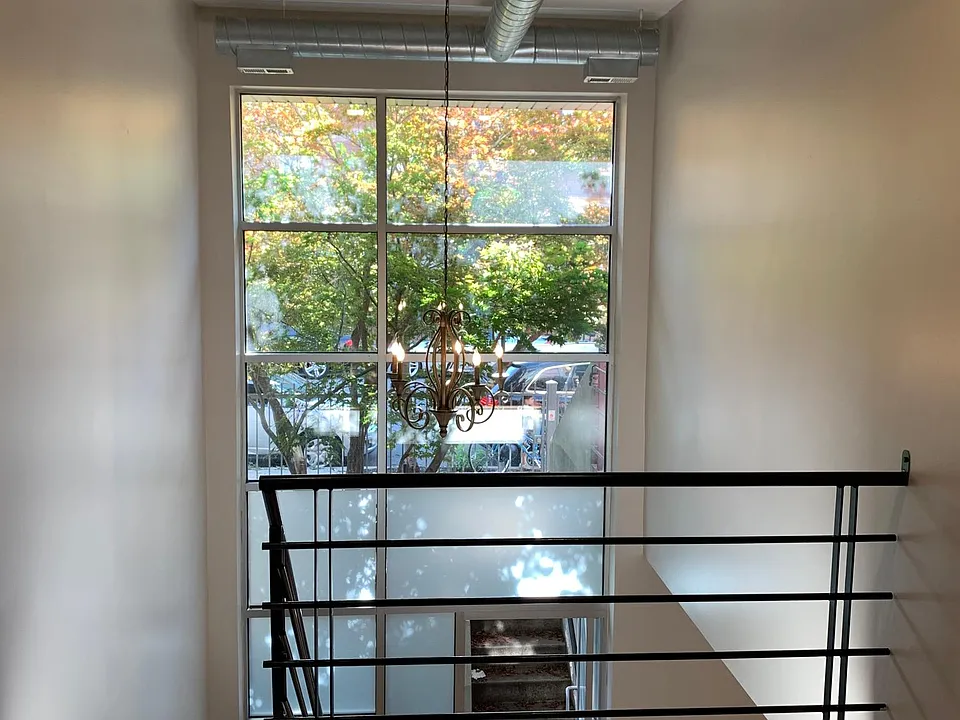 Office view with newly painted walls