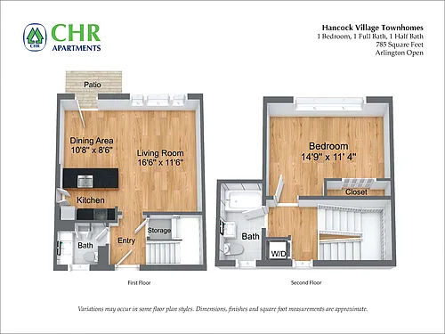 Floor plan 1 Bed - Townhome