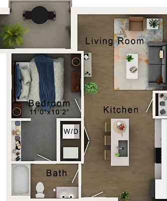 Apartment Home C Floorplan View with Dimensions Apartment Home C Floorplan View with Dimensions