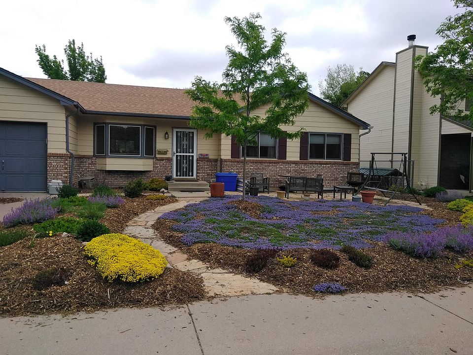 Xeriscape front yard and flagstone patio