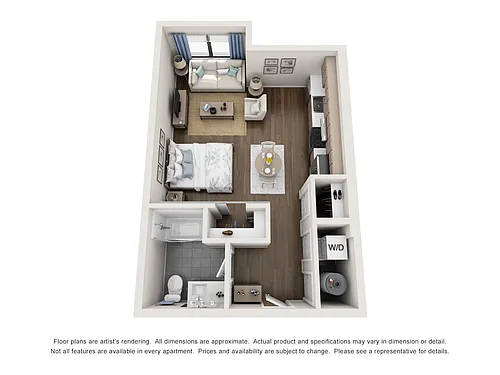 Floor plan 0BD, 1BTH C