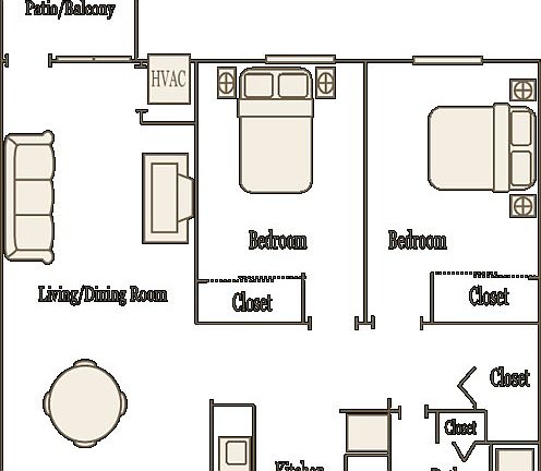 2 Bedroom Floor Plan