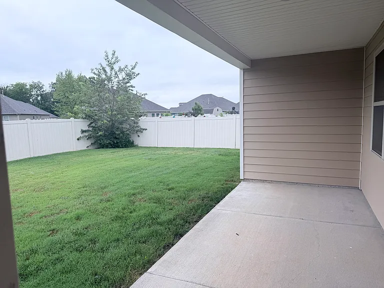 Fenced backyard