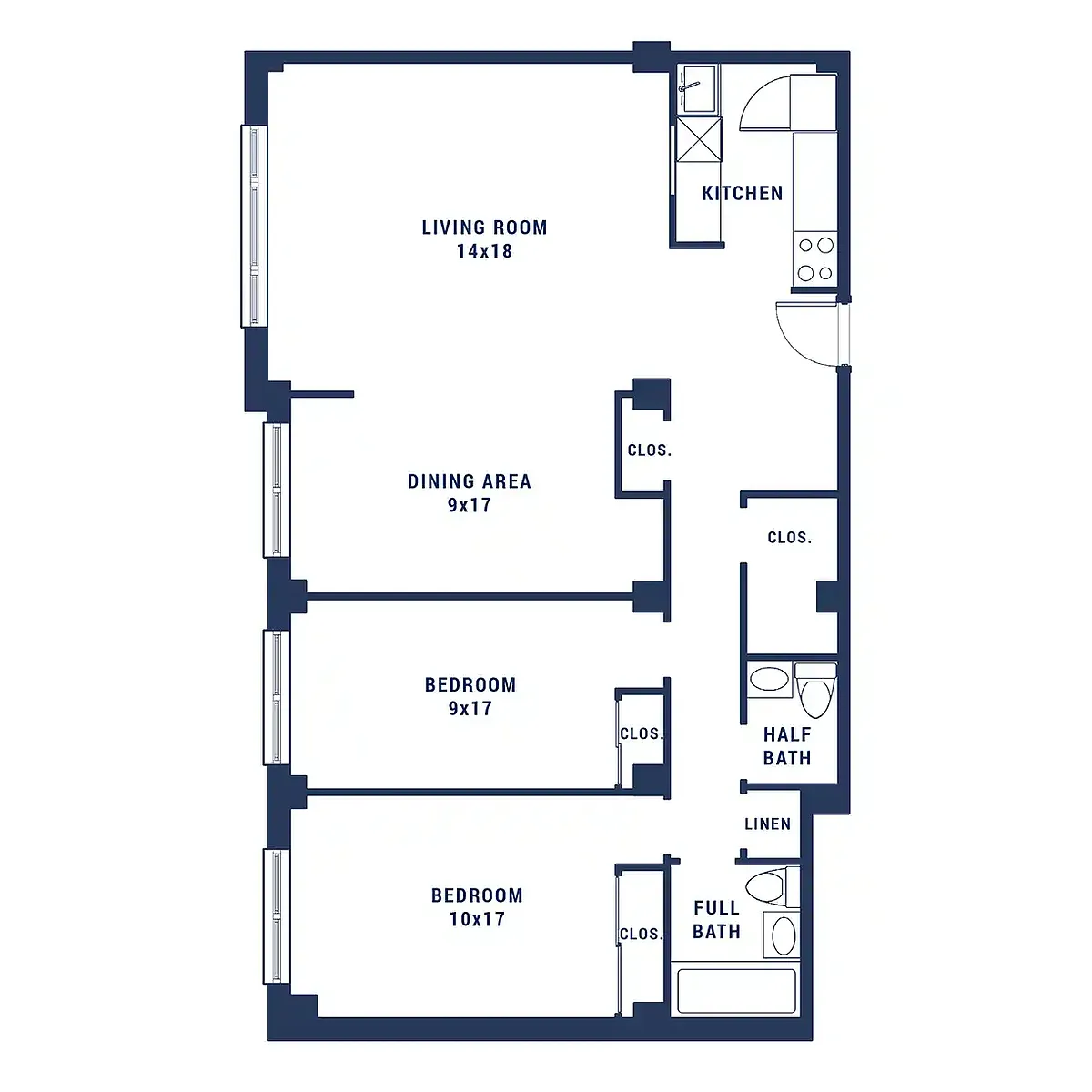 Floor plan Two Bedroom City - Ultra