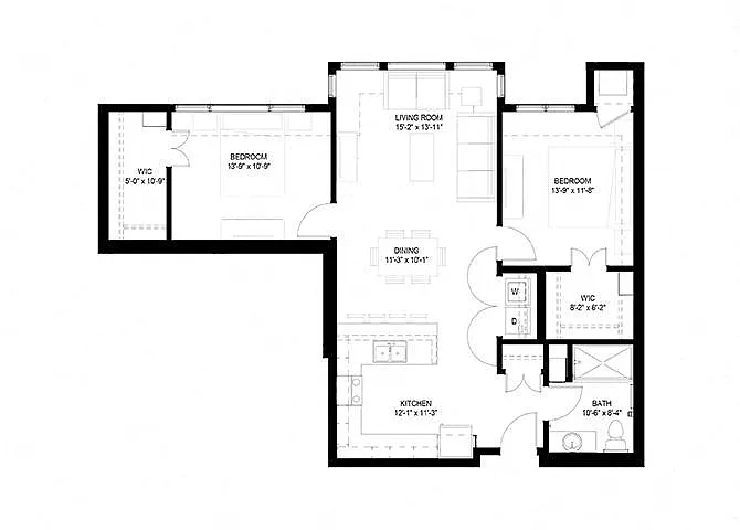Floor plan Two Bedroom - B