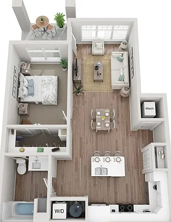 Floor Plan 1A | Seasons at North Aurora | Apartments in North Aurora, IL Floor Plan 1A | Seasons at North Aurora | Apartments in North Aurora, IL