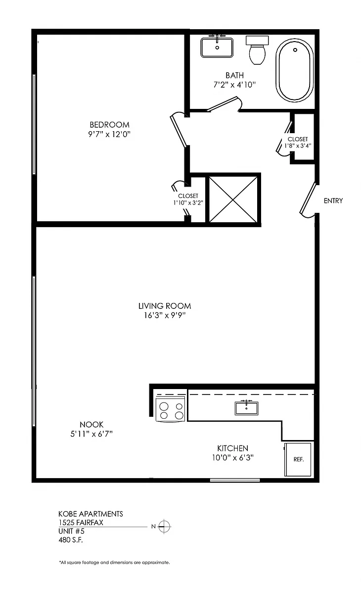 Floor plan 1 Bedroom, 1 Bathroom