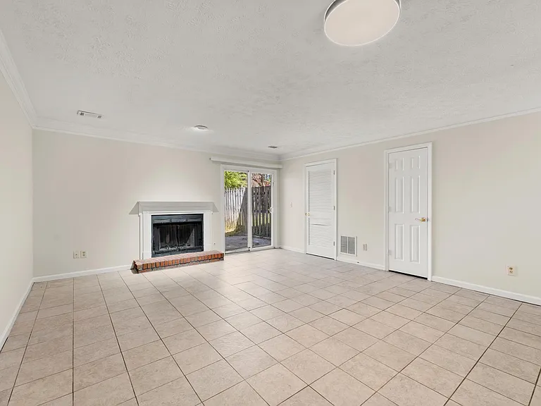Living room with fireplace.