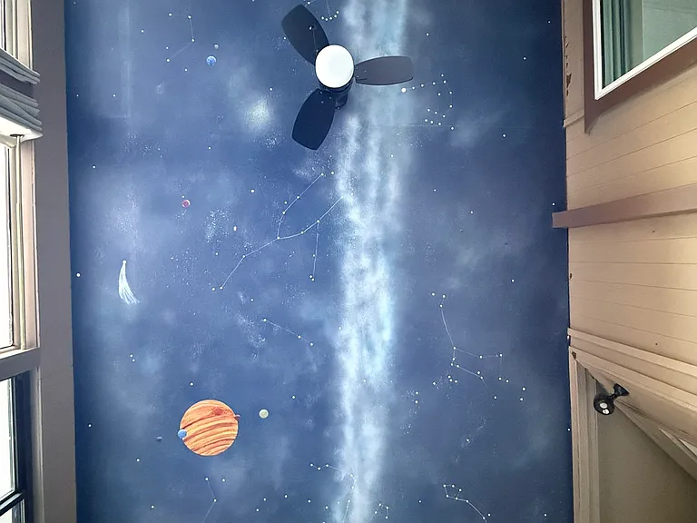 Sun Room with Galaxy Ceiling Mural