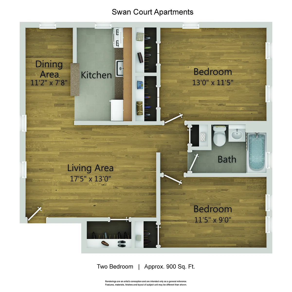 Floor plan Two Bedroom