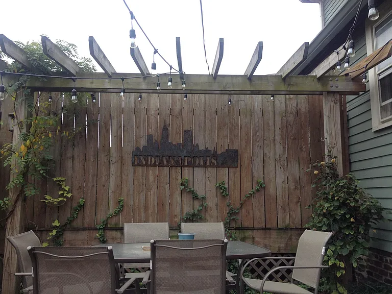 Fenced patio in back