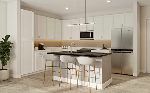 We offer two kitchen scheme options - here is color scheme A. - Modera Waugh